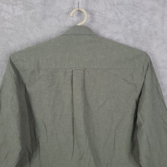 Raging Bull Button Up Shirt Mens Olive Size M Long Sleeve Linen Blend Logo NWT - Picture 11 of 16